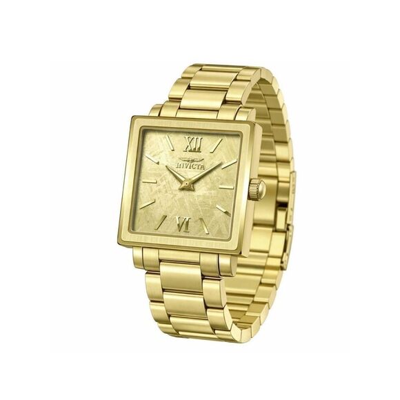 Invicta Angel Gold Square Dial Stainless Unisex Watch (for men or women) 50164